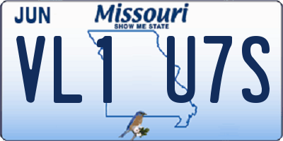MO license plate VL1U7S