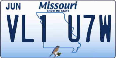 MO license plate VL1U7W