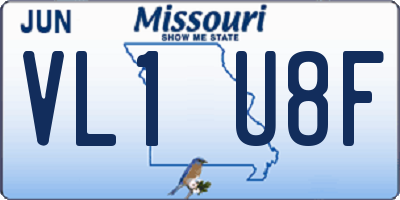 MO license plate VL1U8F