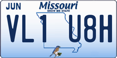 MO license plate VL1U8H