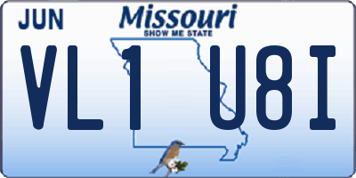 MO license plate VL1U8I