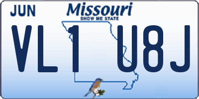 MO license plate VL1U8J