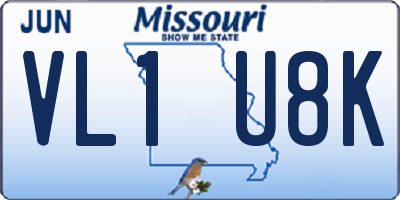 MO license plate VL1U8K