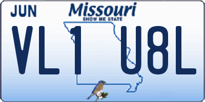 MO license plate VL1U8L