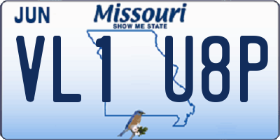 MO license plate VL1U8P