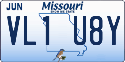 MO license plate VL1U8Y