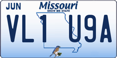 MO license plate VL1U9A