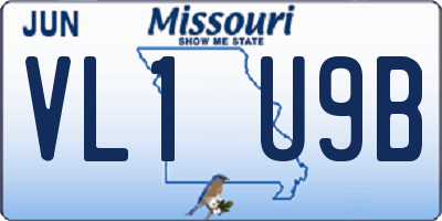 MO license plate VL1U9B