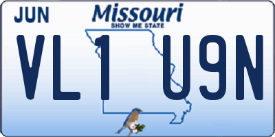 MO license plate VL1U9N