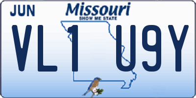MO license plate VL1U9Y