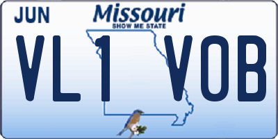 MO license plate VL1V0B