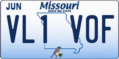 MO license plate VL1V0F