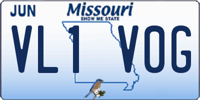 MO license plate VL1V0G