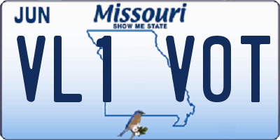 MO license plate VL1V0T