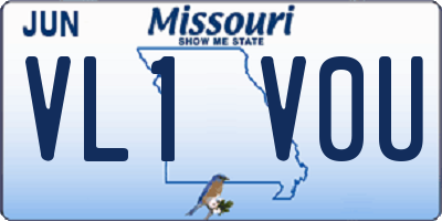 MO license plate VL1V0U