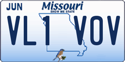 MO license plate VL1V0V