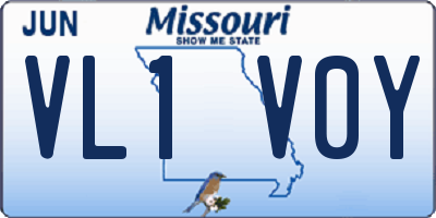 MO license plate VL1V0Y
