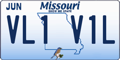 MO license plate VL1V1L