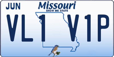 MO license plate VL1V1P