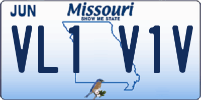 MO license plate VL1V1V