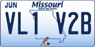MO license plate VL1V2B