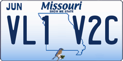 MO license plate VL1V2C