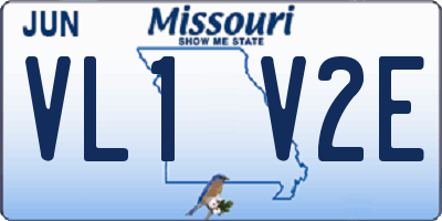 MO license plate VL1V2E
