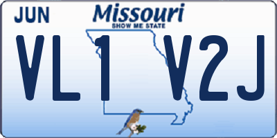 MO license plate VL1V2J