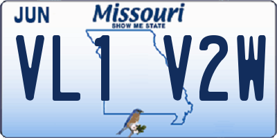 MO license plate VL1V2W