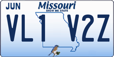MO license plate VL1V2Z