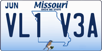 MO license plate VL1V3A