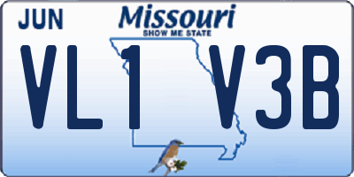 MO license plate VL1V3B
