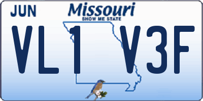 MO license plate VL1V3F