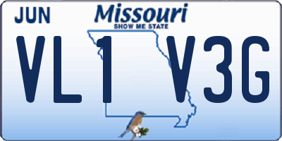 MO license plate VL1V3G