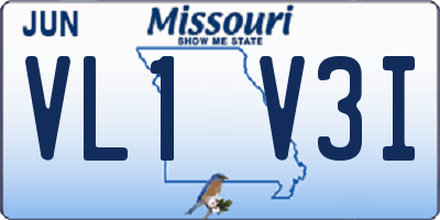 MO license plate VL1V3I