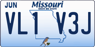 MO license plate VL1V3J