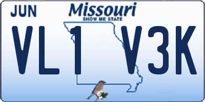 MO license plate VL1V3K