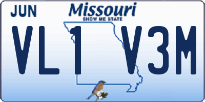 MO license plate VL1V3M