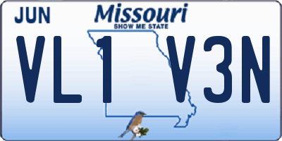 MO license plate VL1V3N