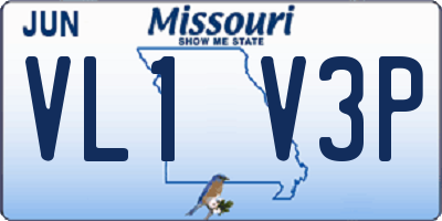 MO license plate VL1V3P