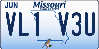 MO license plate VL1V3U