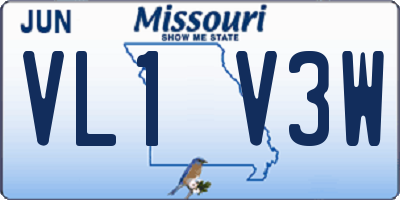 MO license plate VL1V3W