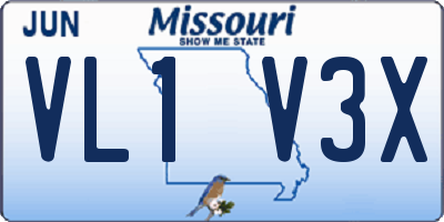 MO license plate VL1V3X