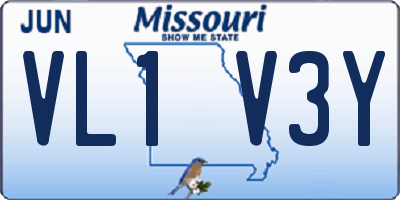 MO license plate VL1V3Y