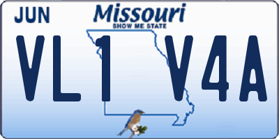 MO license plate VL1V4A