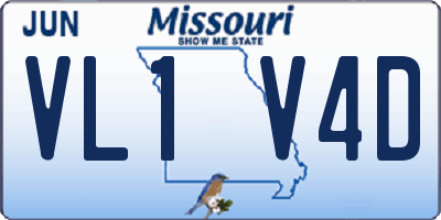 MO license plate VL1V4D
