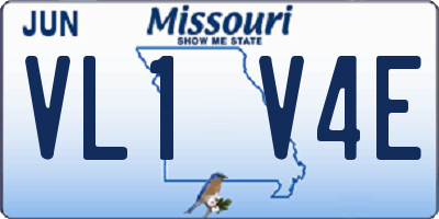 MO license plate VL1V4E