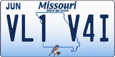 MO license plate VL1V4I