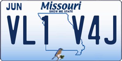 MO license plate VL1V4J