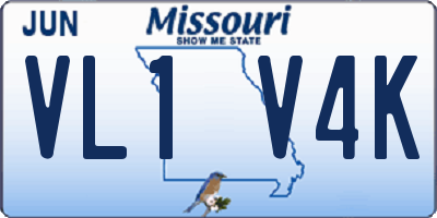 MO license plate VL1V4K